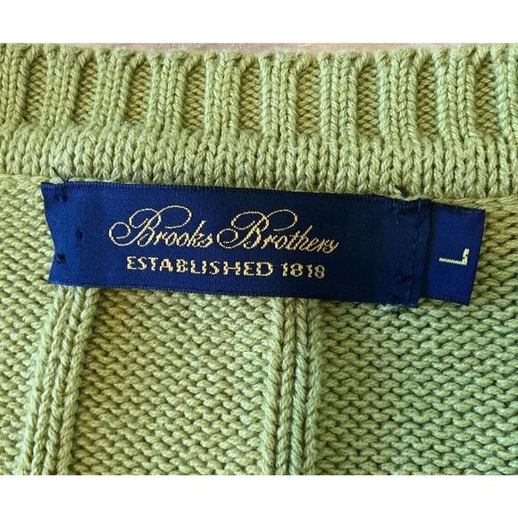 Brooks Brothers V Neck Sweater Size Large Men’s Lime Green - Picture 3 of 8